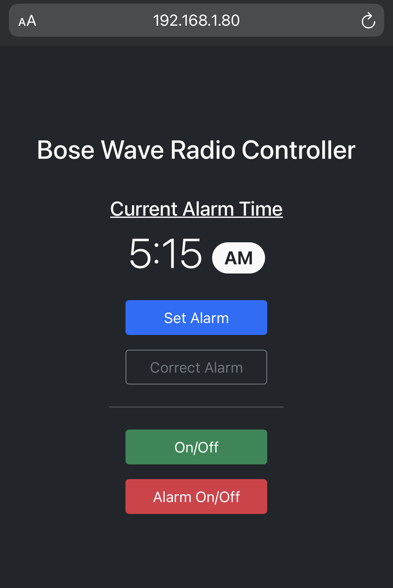 Bose Wave controller - primary interface